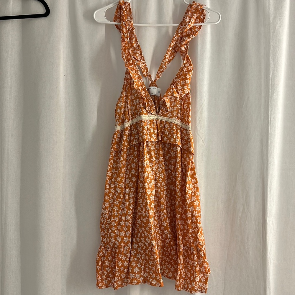 Orange mini dress